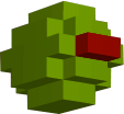 A voxelated olive.